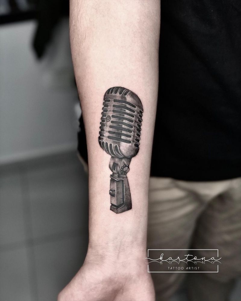 30 Pretty Microphone Tattoos Make You Attractive