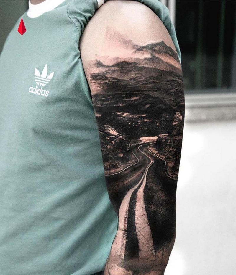 30 Pretty Road Tattoos to Inspire You