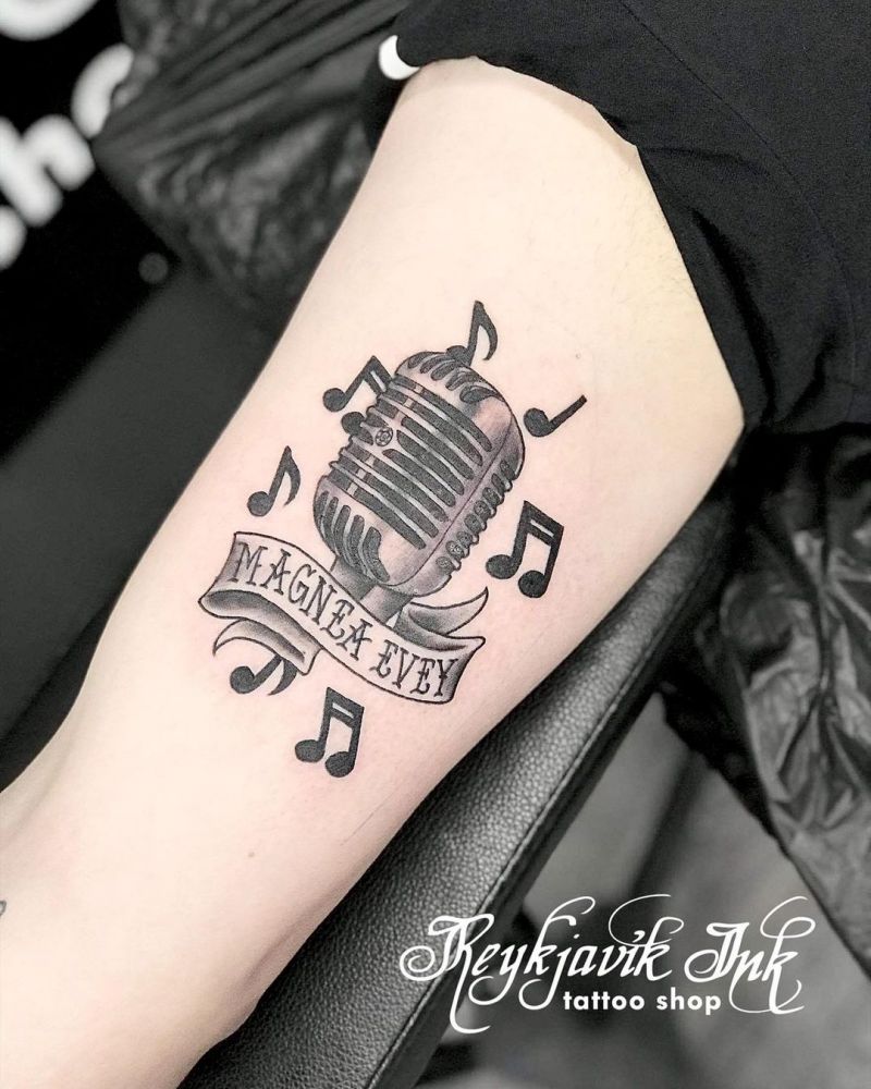 30 Pretty Microphone Tattoos Make You Attractive