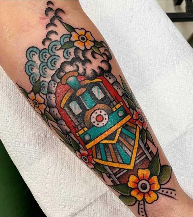 30 Pretty Train Tattoos You Must Try