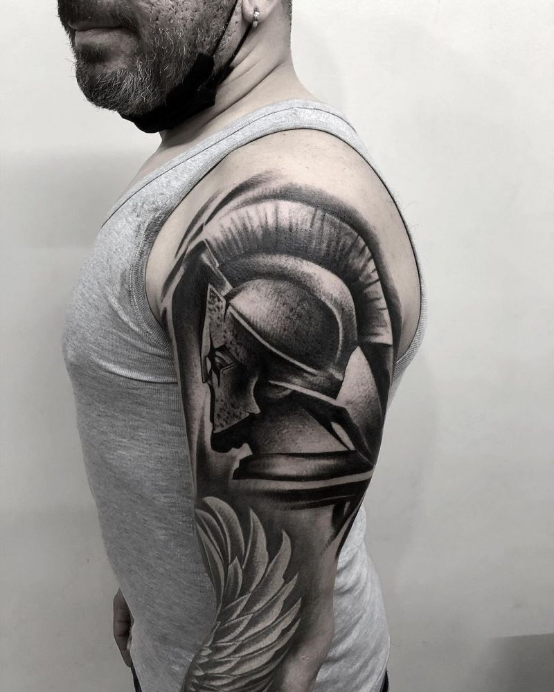 30 Pretty Helmet Tattoos to Inspire You