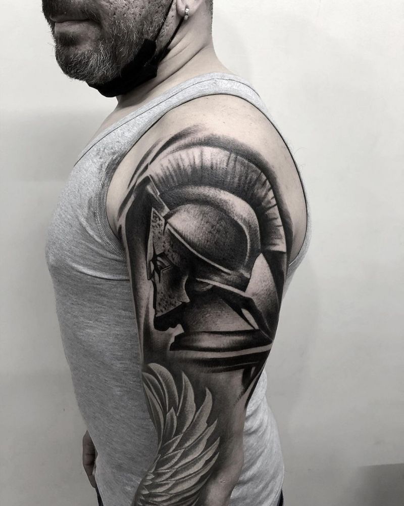 30 Pretty Helmet Tattoos to Inspire You