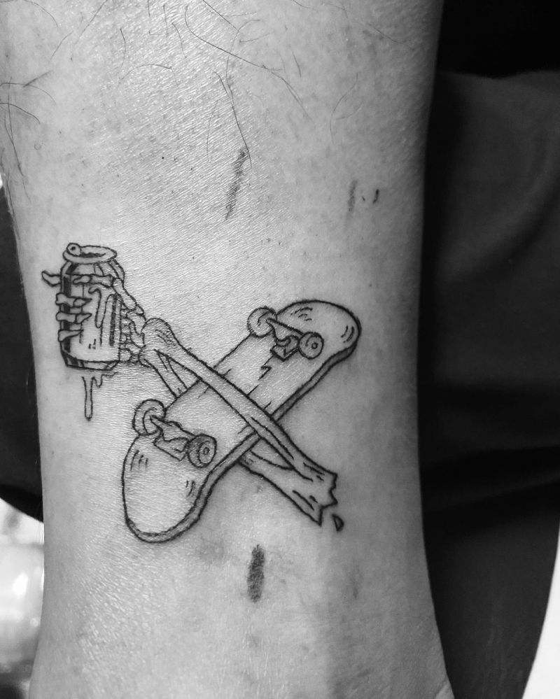 30 Creative Skateboard Tattoos You Can Copy