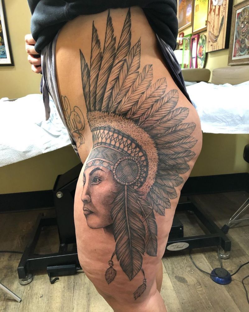 30 Pretty Headdress Tattoos You Will Love