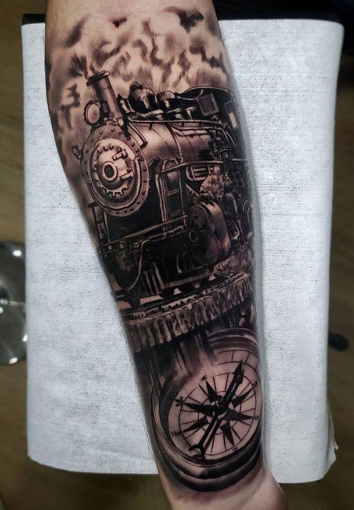 30 Pretty Train Tattoos You Must Try