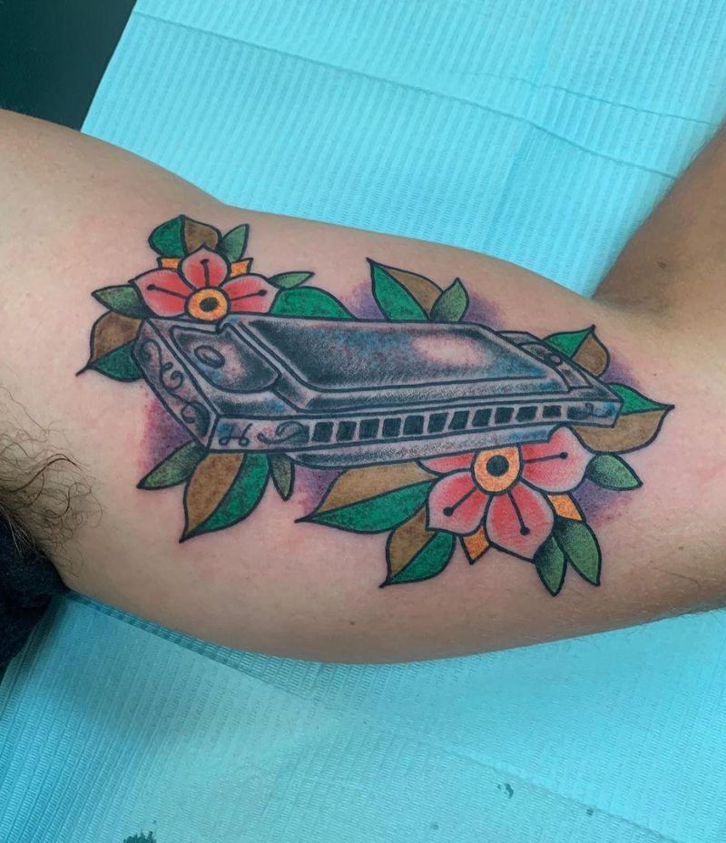 30 Pretty Harmonica Tattoos You Must Try