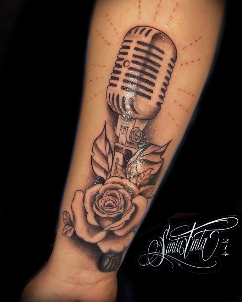 30 Pretty Microphone Tattoos Make You Attractive