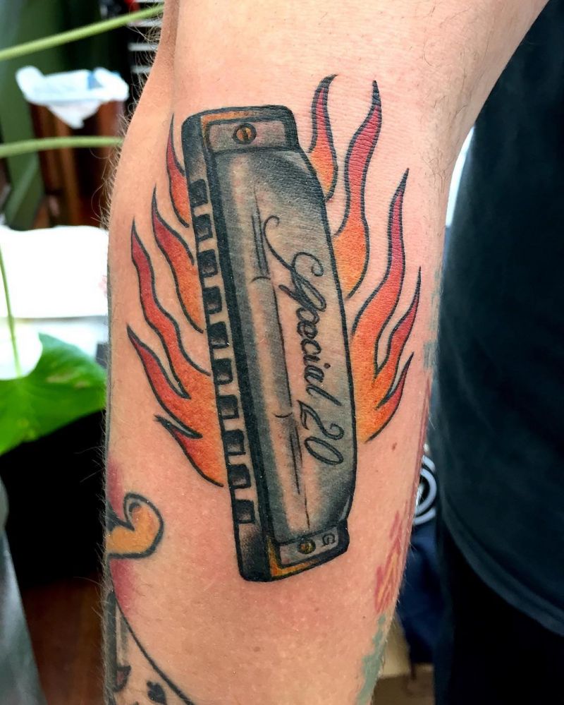 30 Pretty Harmonica Tattoos You Must Try