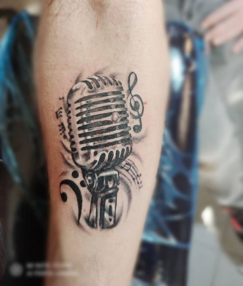 30 Pretty Microphone Tattoos Make You Attractive