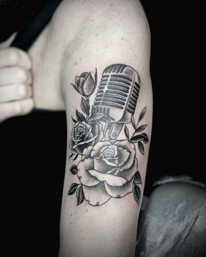 30 Pretty Microphone Tattoos Make You Attractive
