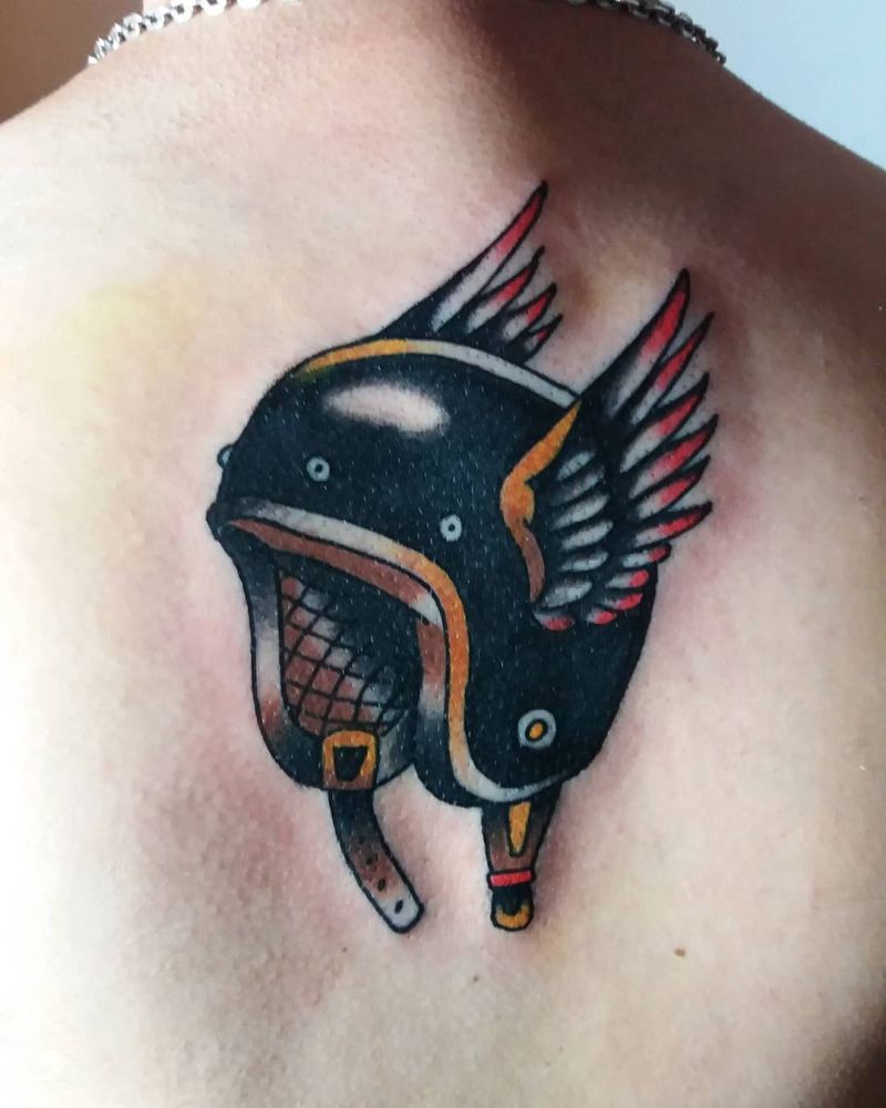 30 Pretty Helmet Tattoos to Inspire You