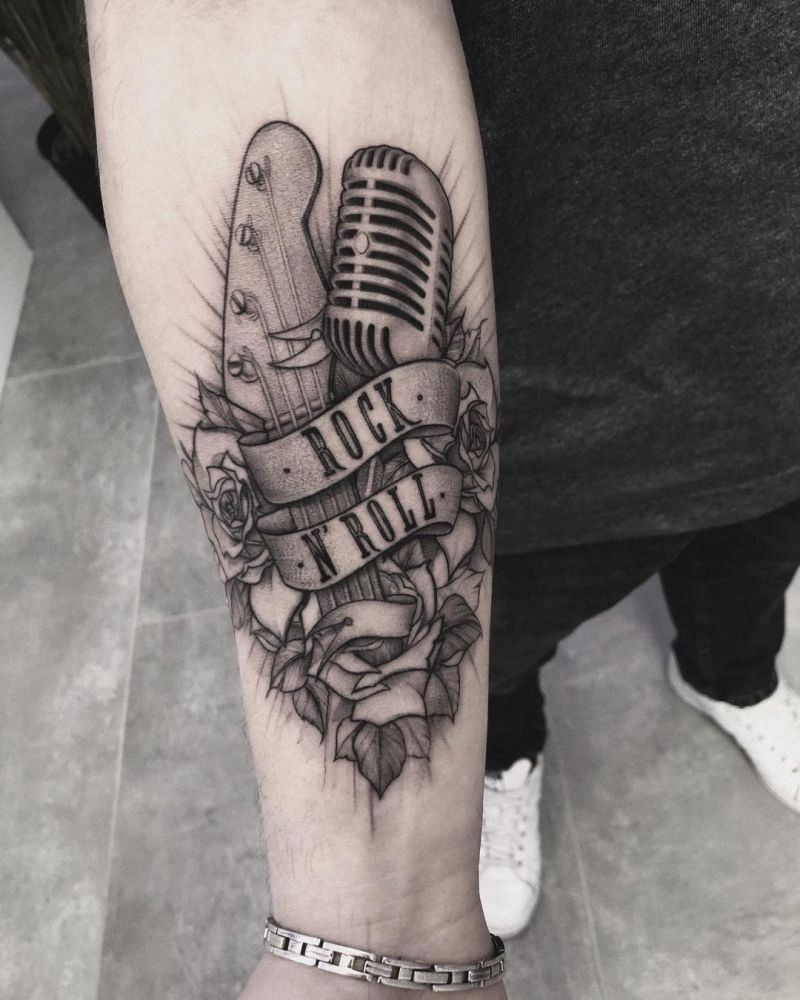 30 Pretty Microphone Tattoos Make You Attractive