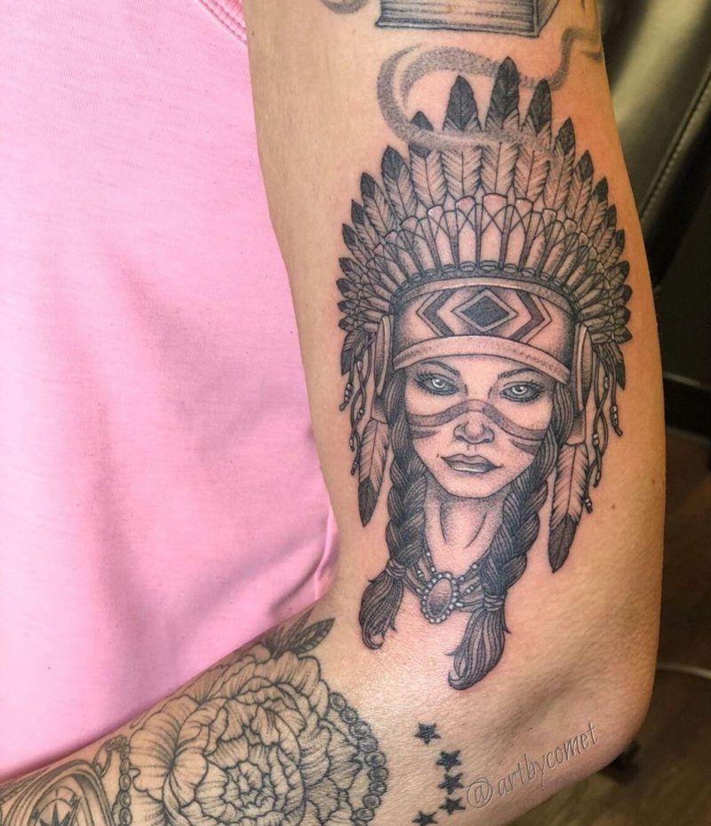 30 Pretty Headdress Tattoos You Will Love