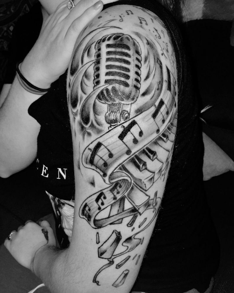 30 Pretty Microphone Tattoos Make You Attractive