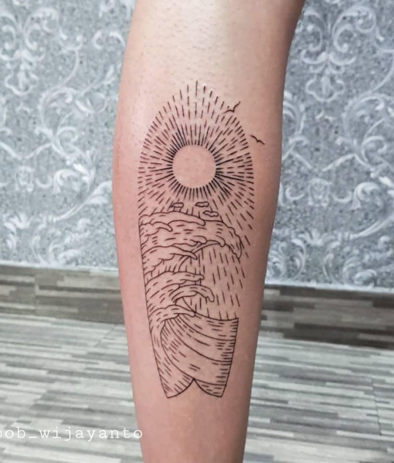 30 Surf Board Tattoos Inspire You to Challenge Yourself