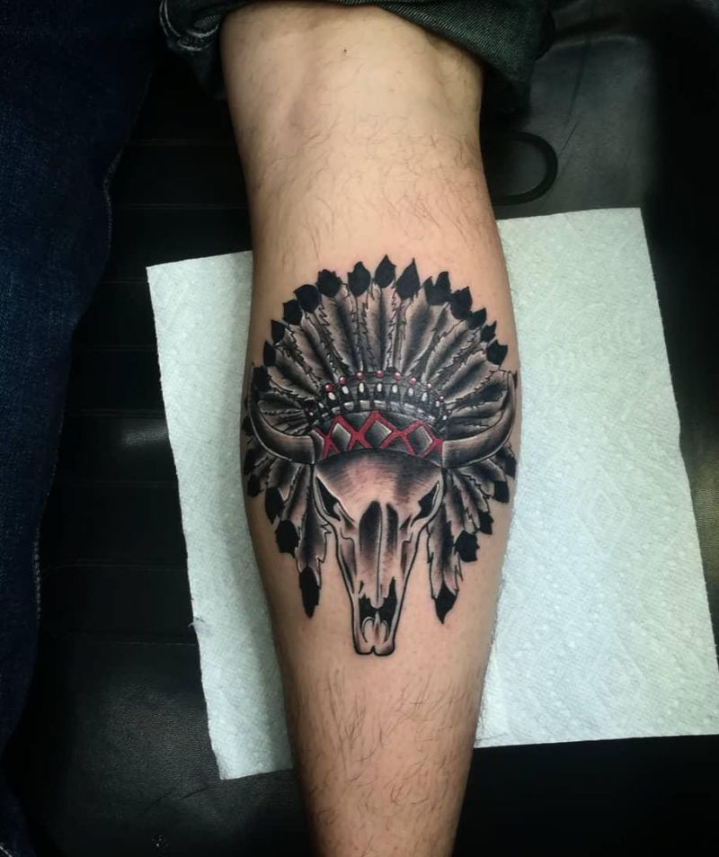 30 Pretty Bull Skull Tattoos Show Your Temperament