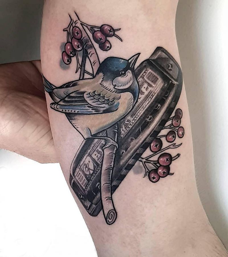 30 Pretty Harmonica Tattoos You Must Try