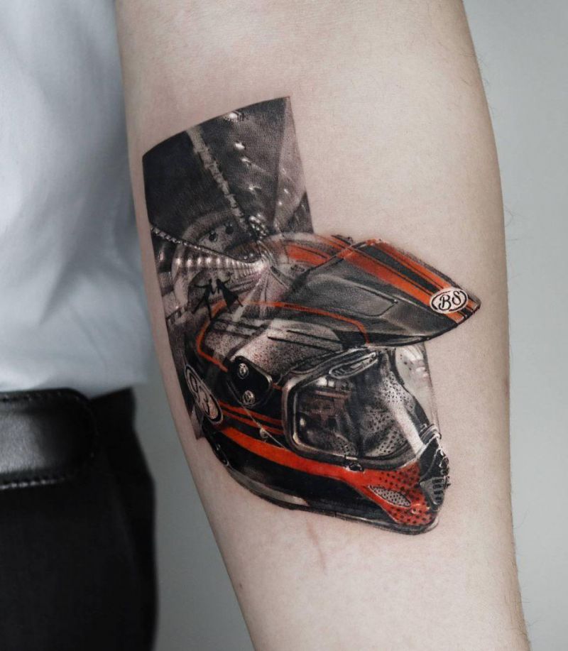 30 Pretty Helmet Tattoos to Inspire You