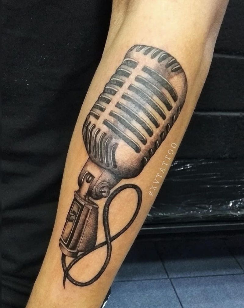 30 Pretty Microphone Tattoos Make You Attractive