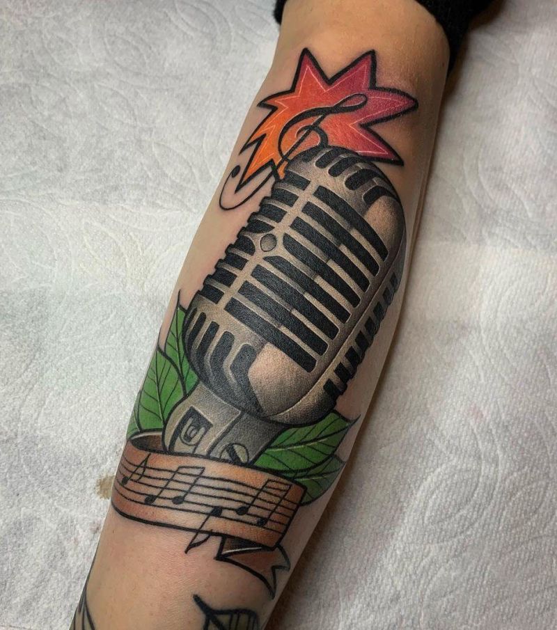 30 Pretty Microphone Tattoos Make You Attractive