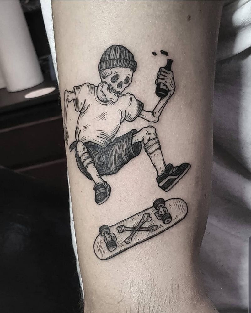 30 Creative Skateboard Tattoos You Can Copy