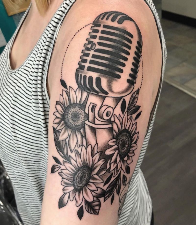 30 Pretty Microphone Tattoos Make You Attractive