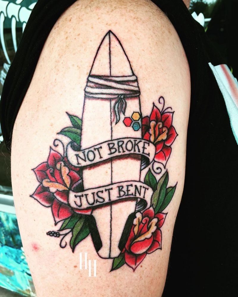 30 Surf Board Tattoos Inspire You to Challenge Yourself