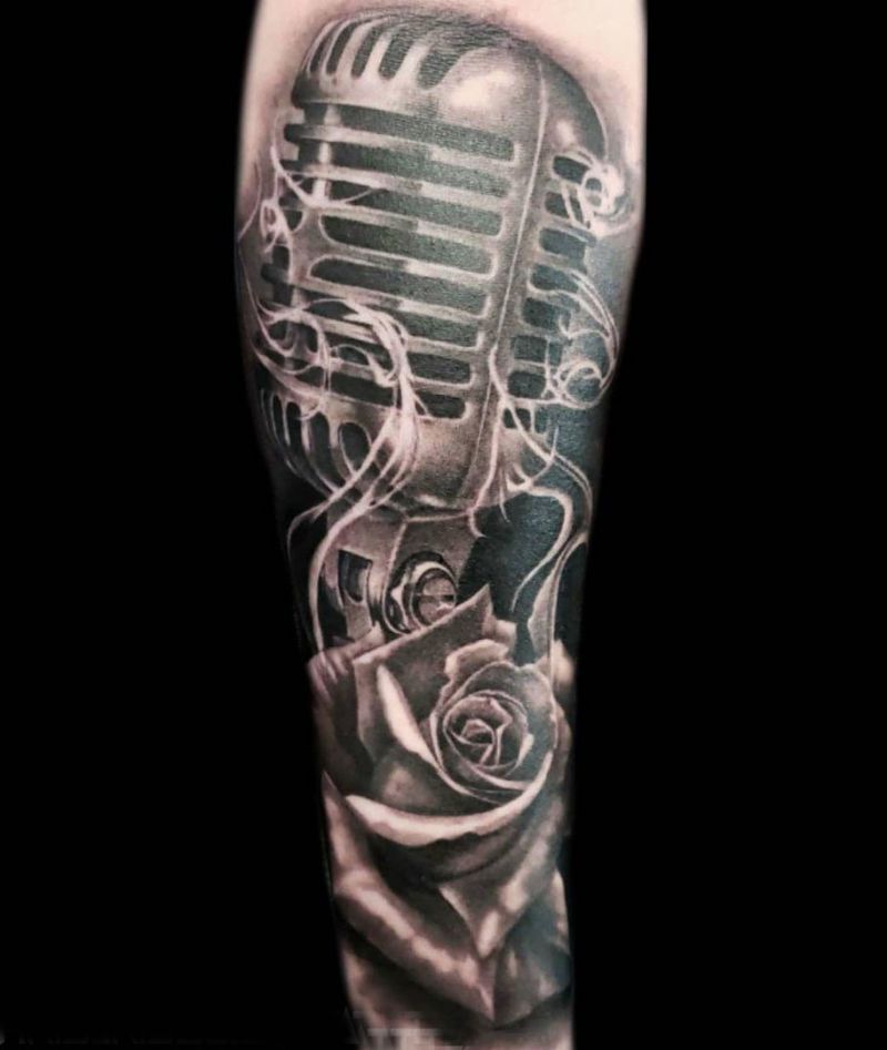 30 Pretty Microphone Tattoos Make You Attractive