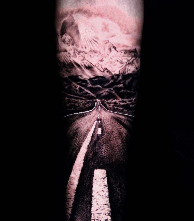 30 Pretty Road Tattoos to Inspire You