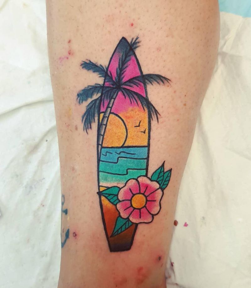 30 Surf Board Tattoos Inspire You to Challenge Yourself