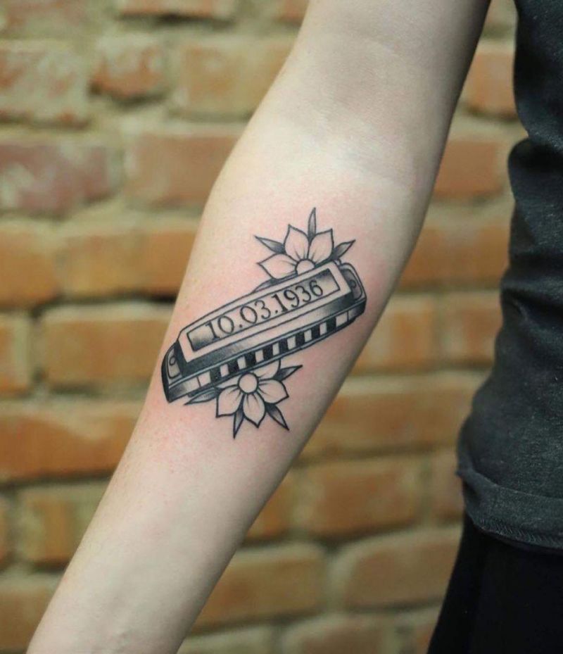 30 Pretty Harmonica Tattoos You Must Try