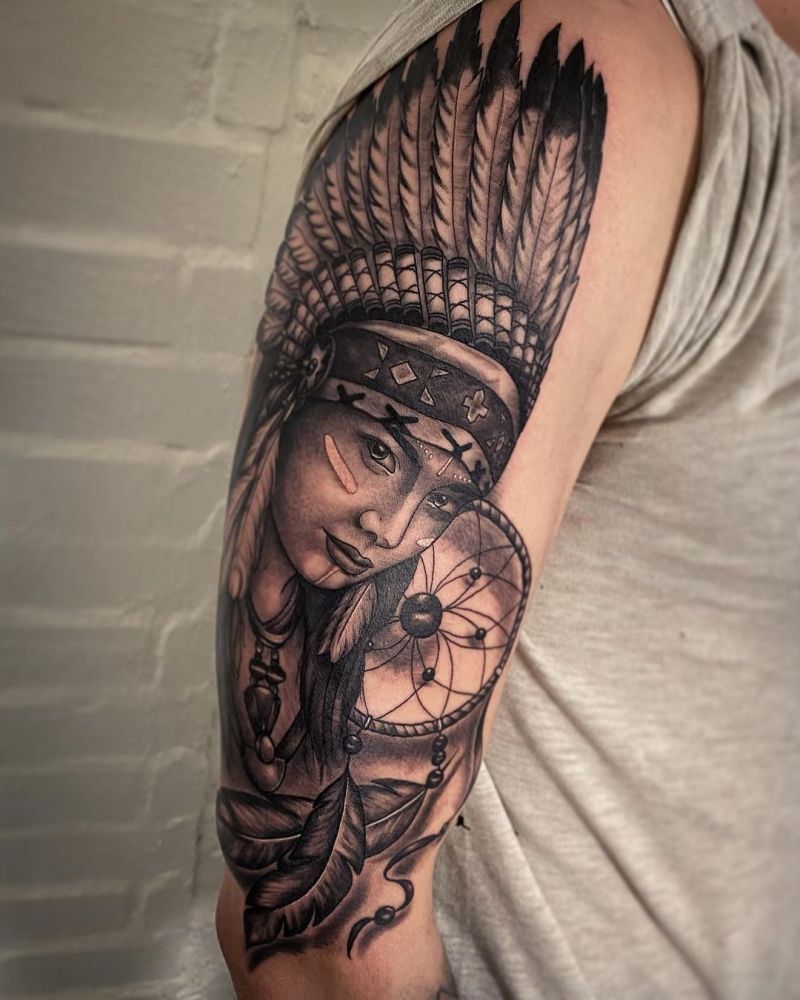 30 Pretty Headdress Tattoos You Will Love