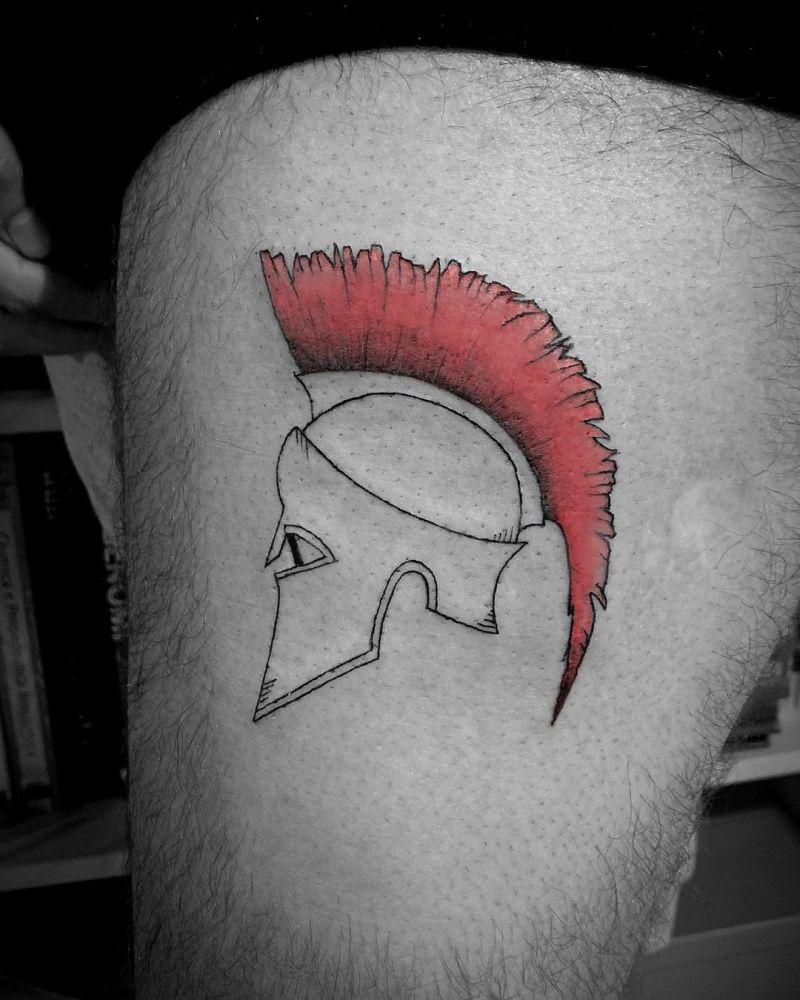 30 Pretty Helmet Tattoos to Inspire You