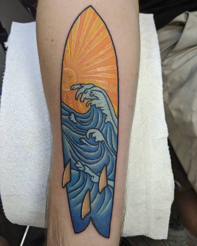 30 Surf Board Tattoos Inspire You to Challenge Yourself