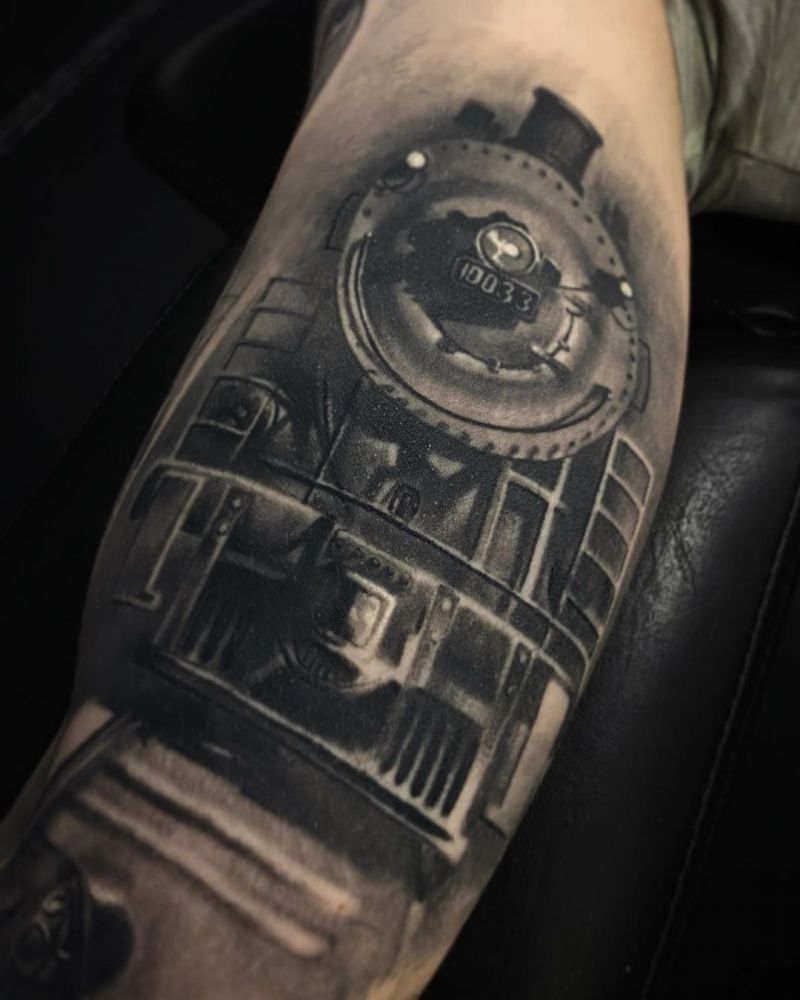30 Pretty Train Tattoos You Must Try