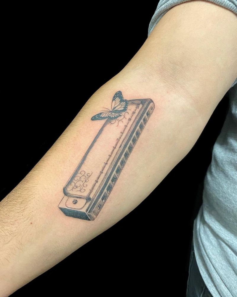 30 Pretty Harmonica Tattoos You Must Try