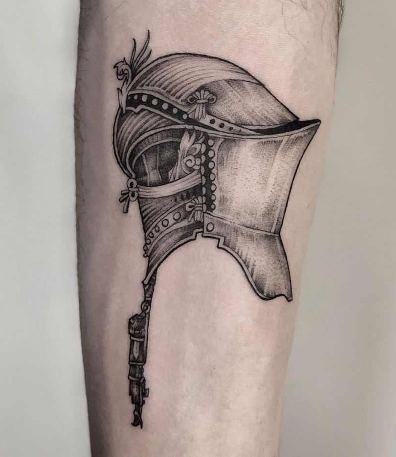 30 Pretty Helmet Tattoos to Inspire You