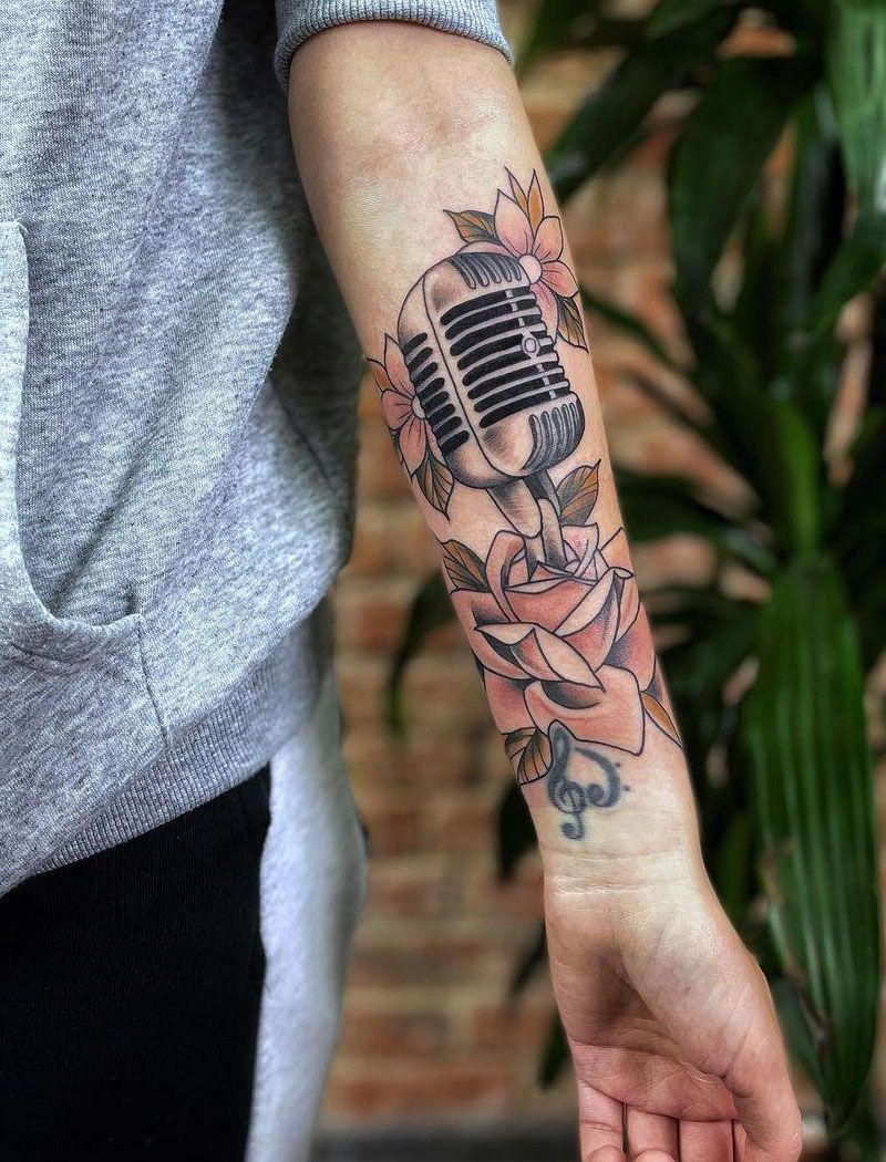 30 Pretty Microphone Tattoos Make You Attractive