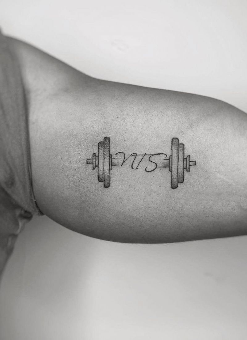 30 Powerful Barbell Tattoos You Should Not Miss