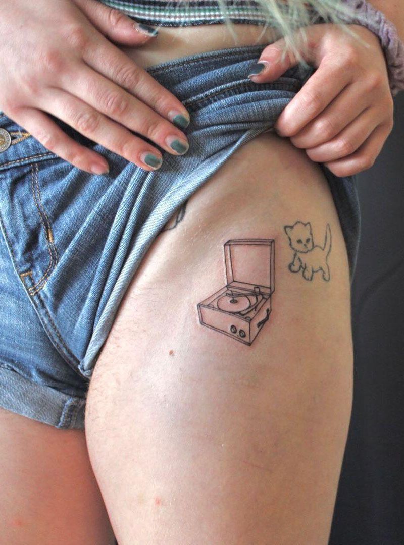 30 Creative Record Player Tattoos You Must Love