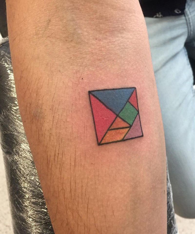 10 Pretty Tangram Tattoos You Must Try