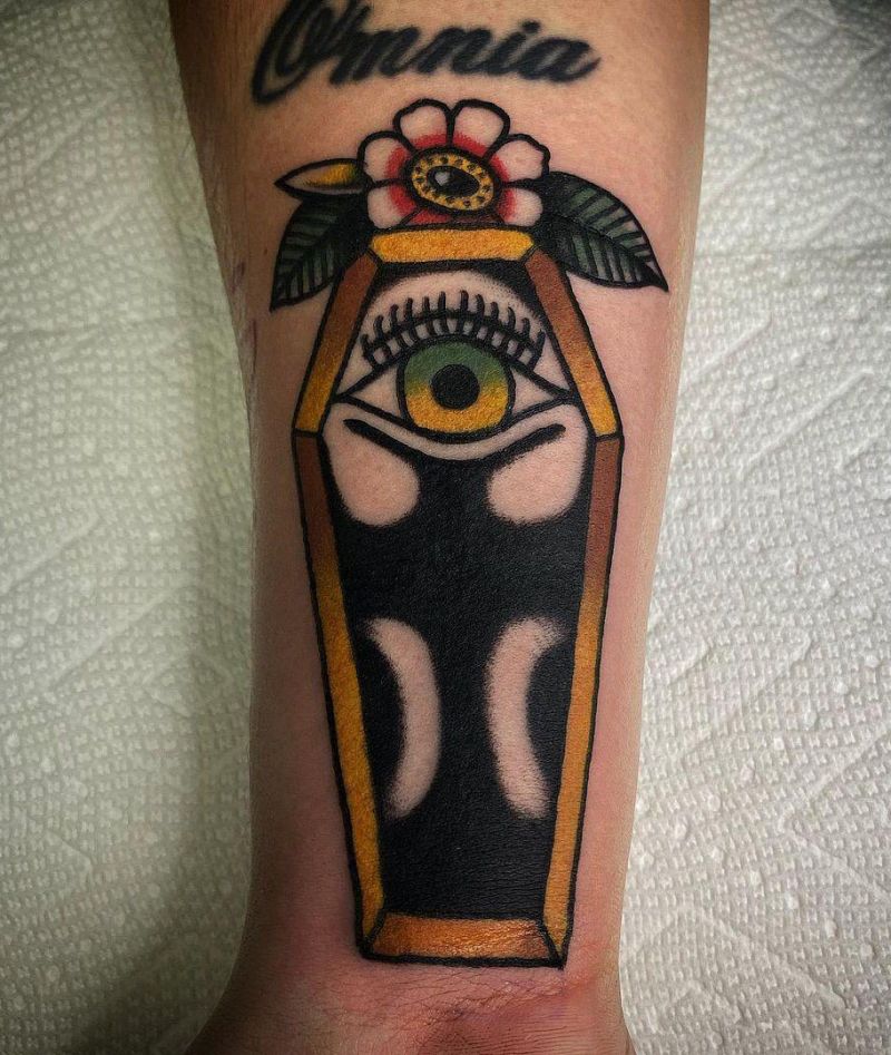 30 Pretty Coffin Tattoos to Inspire You