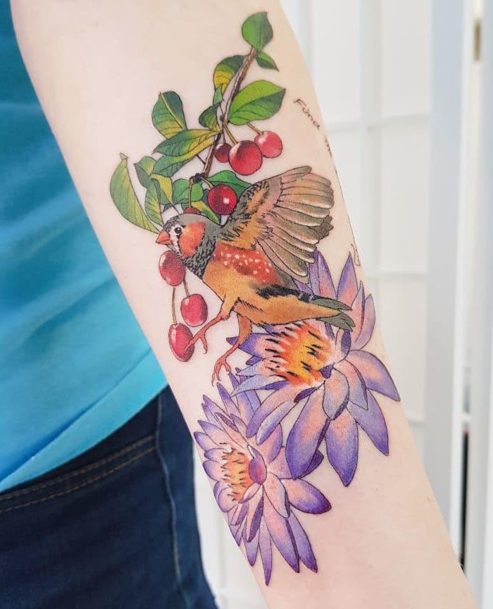 30 Cute Finch Tattoos You Must Love