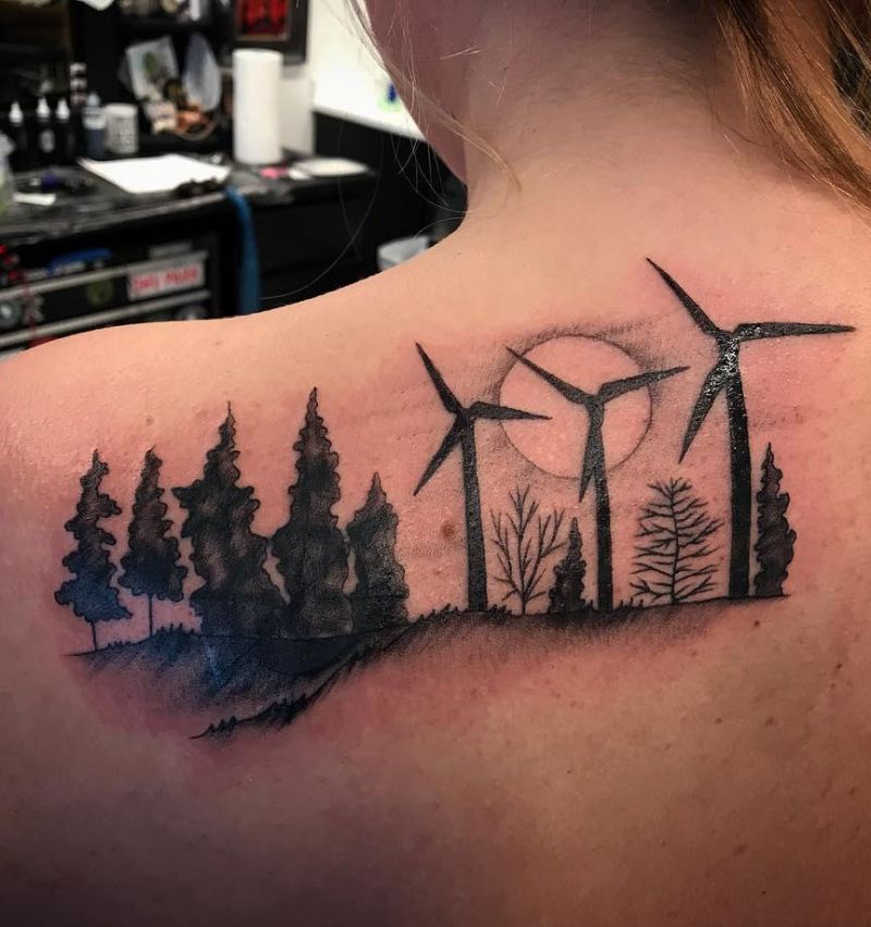 11 Pretty Wind Turbine Tattoos You Can Copy