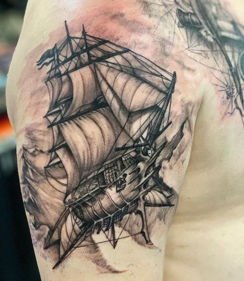 30 Pretty Airship Tattoos to Inspire You