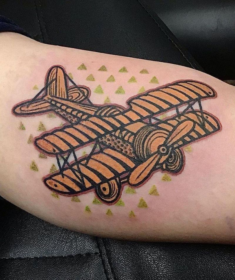 30 Pretty Biplane Tattoos You Can Copy