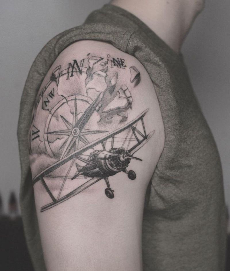 30 Pretty Biplane Tattoos You Can Copy