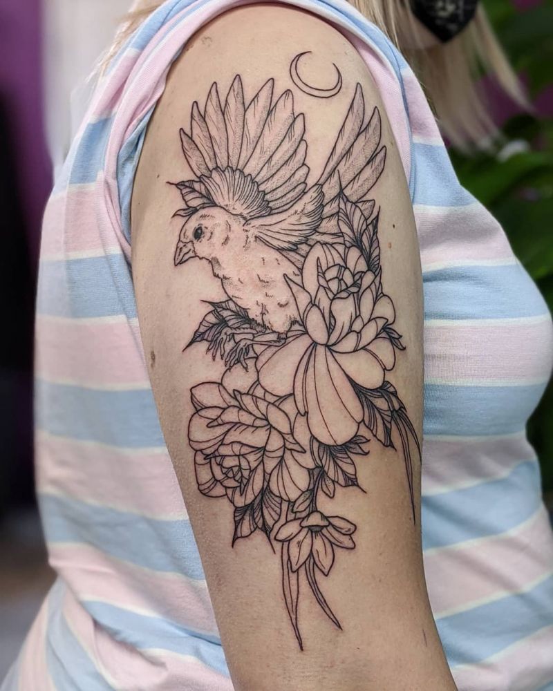 30 Cute Finch Tattoos You Must Love