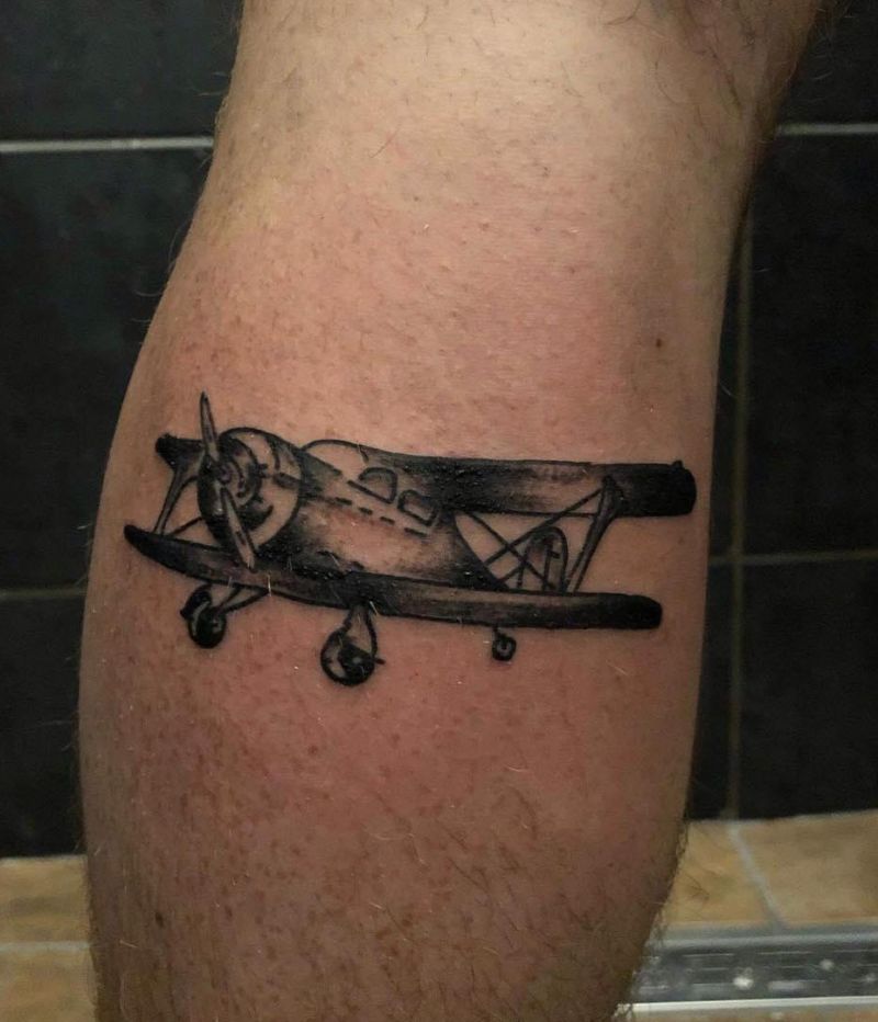 30 Pretty Biplane Tattoos You Can Copy