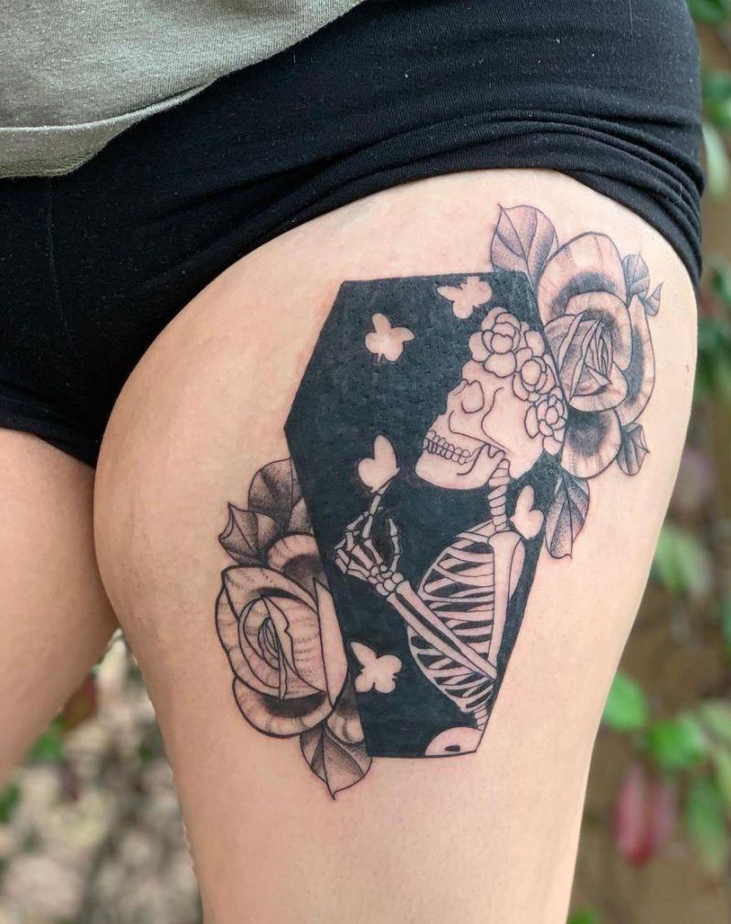 30 Pretty Coffin Tattoos to Inspire You